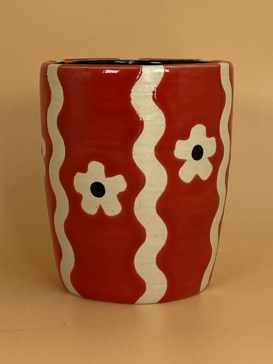Mellow Ceramics Cup | Red Wiggle Daisy