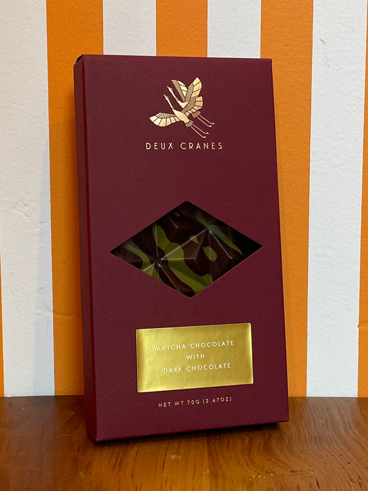 Deux Cranes Limited Edition: Matcha + Dark Chocolate Bar