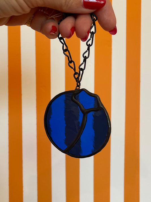 Botanic Beetle Stained Glass Hanging | Blueberry