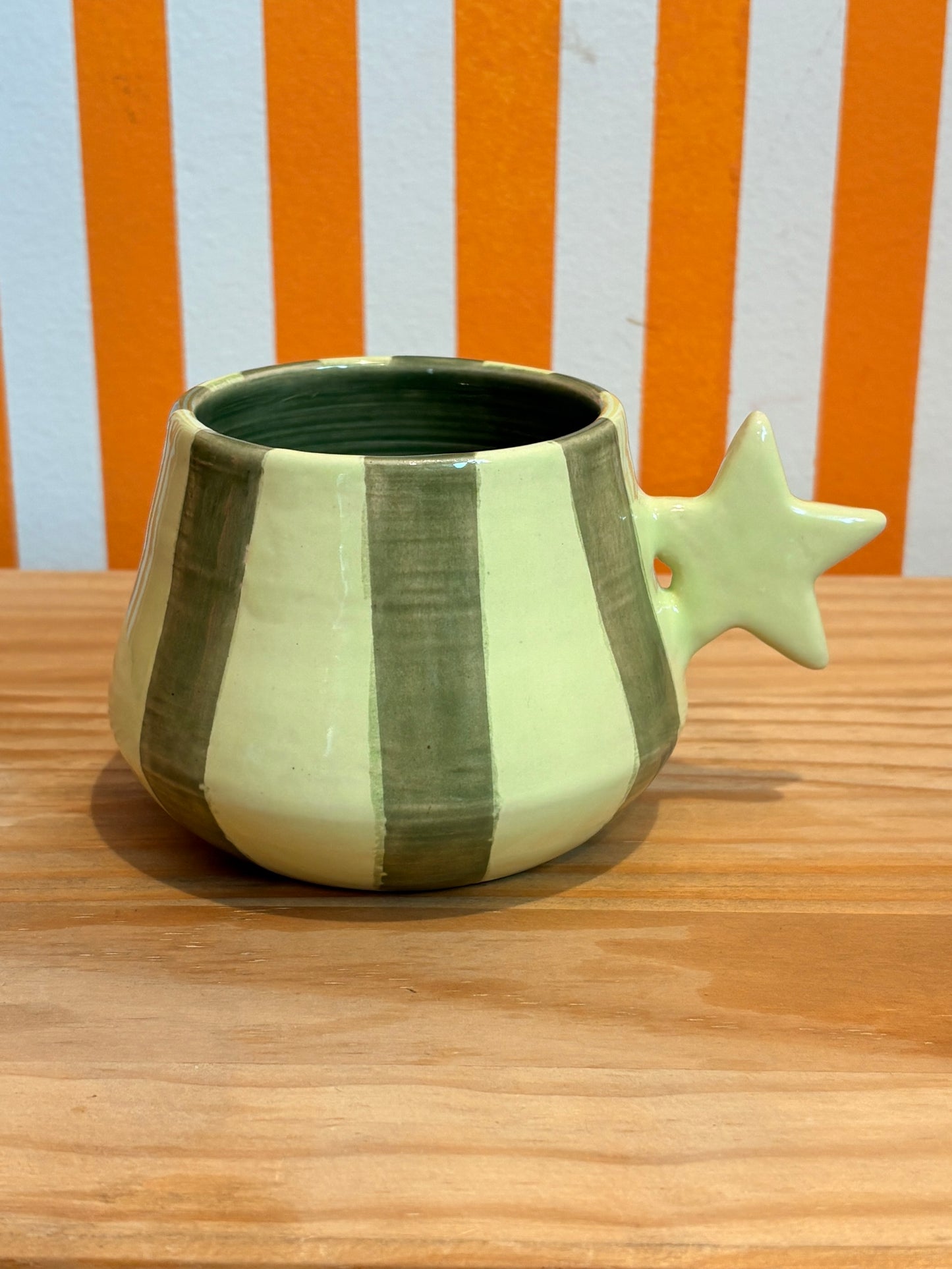 Mellow Ceramics Star Mug | Green Stripe