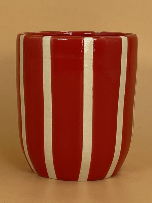 Mellow Ceramics Cup | Red Thin Stripes