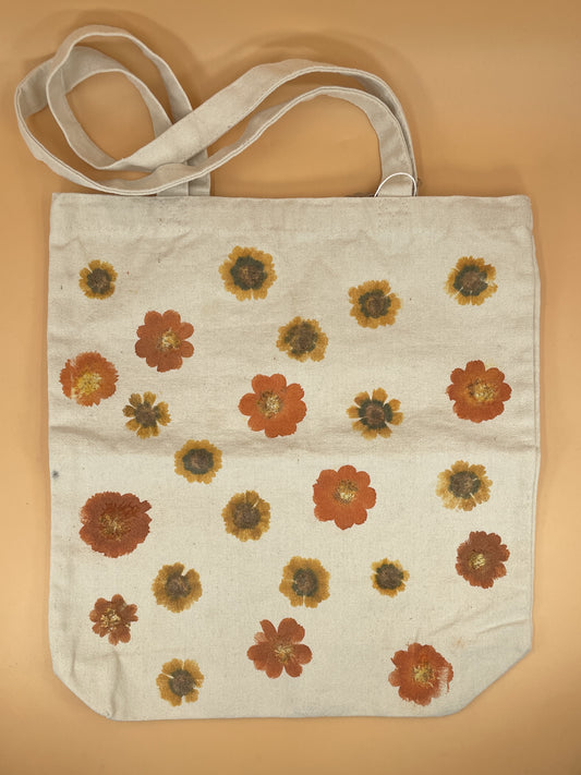 Esra Flower-Dyed Organic Cotton Canvas Tote