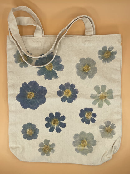 Esra Flower-Dyed Organic Cotton Canvas Tote