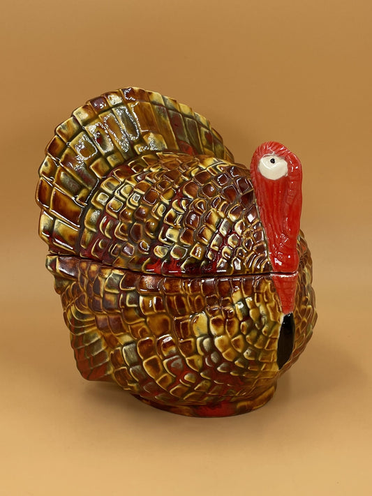 Vintage 1970s Ceramic Turkey Cookie/Candy Jar