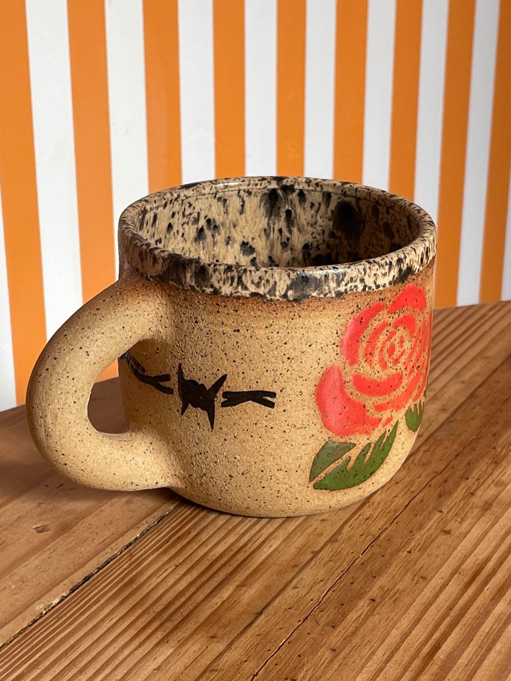 Mellow Ceramics Mug | Barbed Wire + Rose