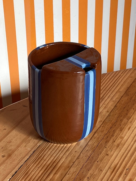 Mellow Ceramics To-Go Cup | Brown w/ Blue