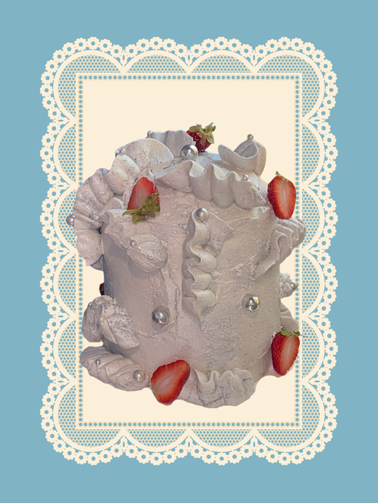 Pearlescent Vanilla w/ Passionfruit + Strawberry Dome Mini Cake by Leetsy | Valentine's Day Pre-Order