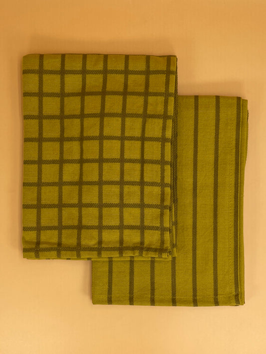 Hawkins New York Essential Yarn Dyed Dish Towel Set | Mustard & Bronze