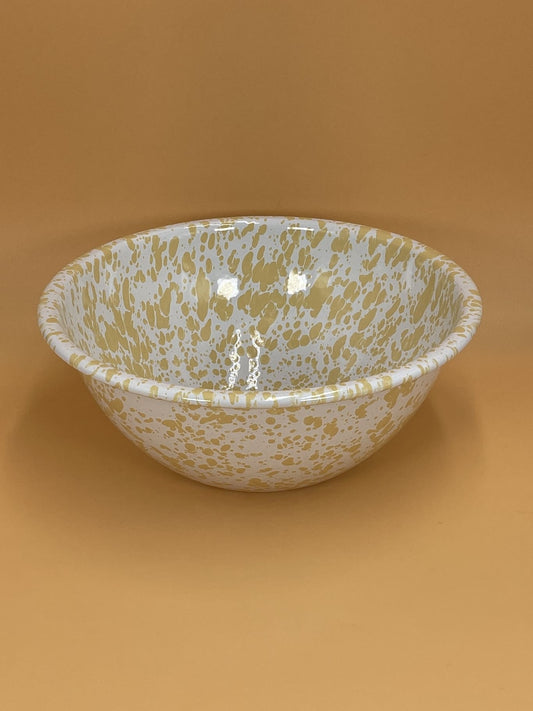 Enamelware Small Serving Bowl | Yellow Splatter