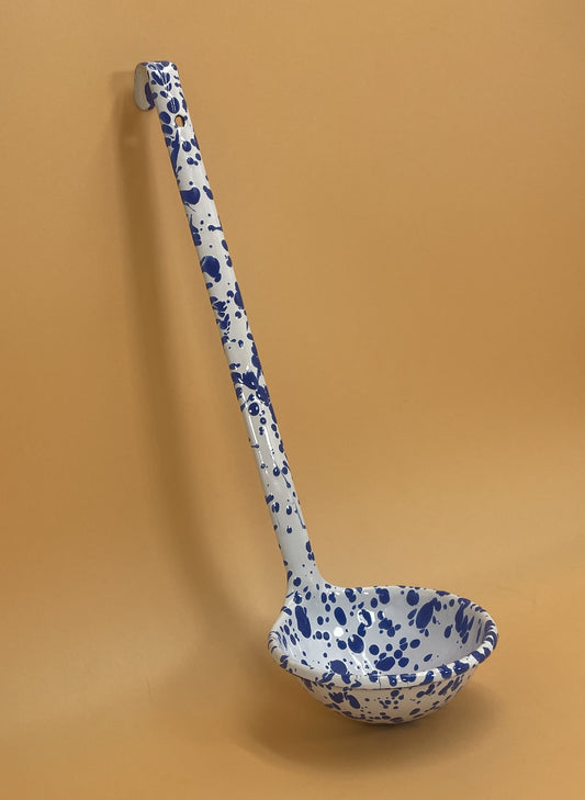 Enamelware Ladle | Blue Splatter