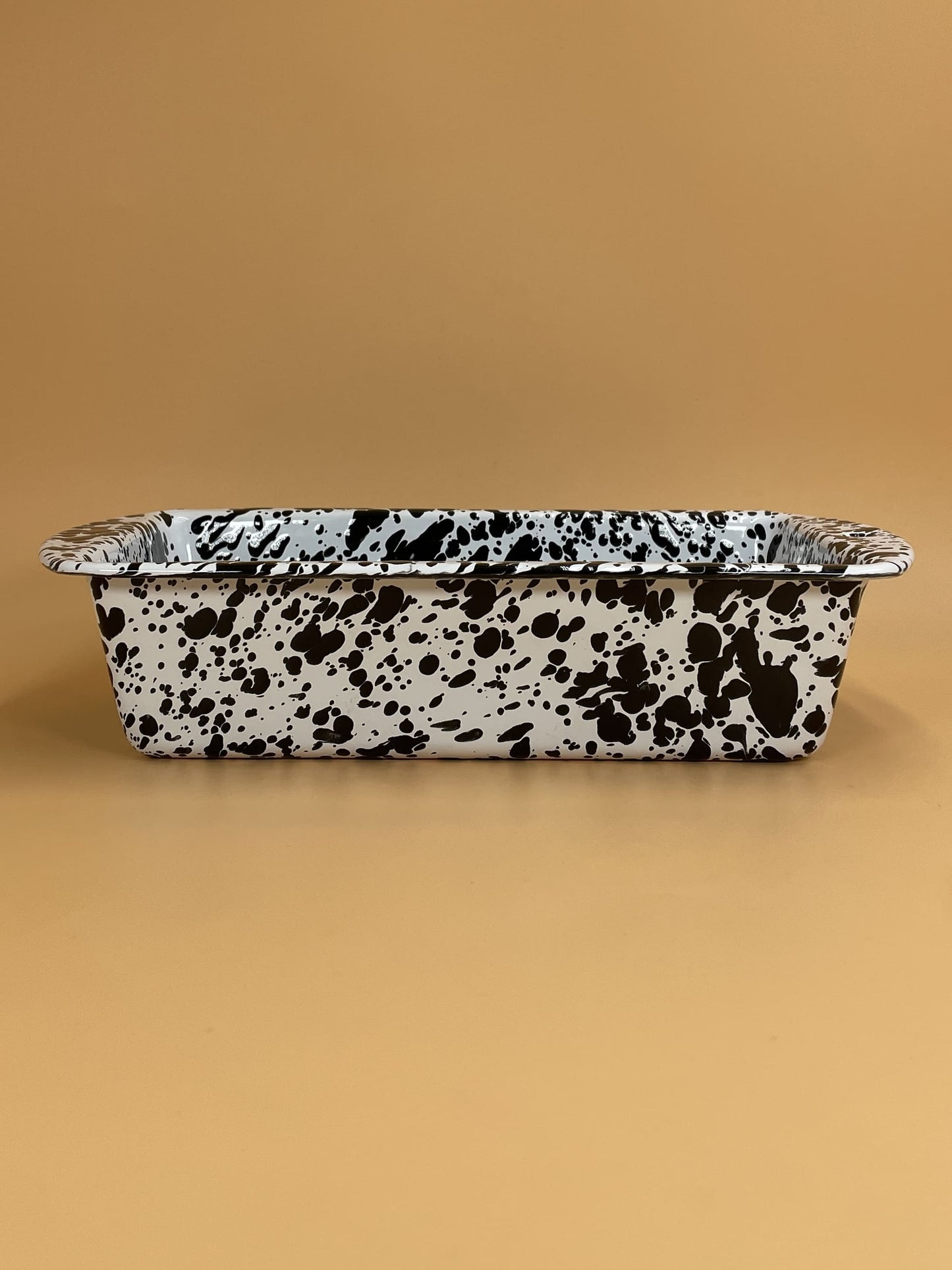 Enamelware Loaf Pan | Black Splatter