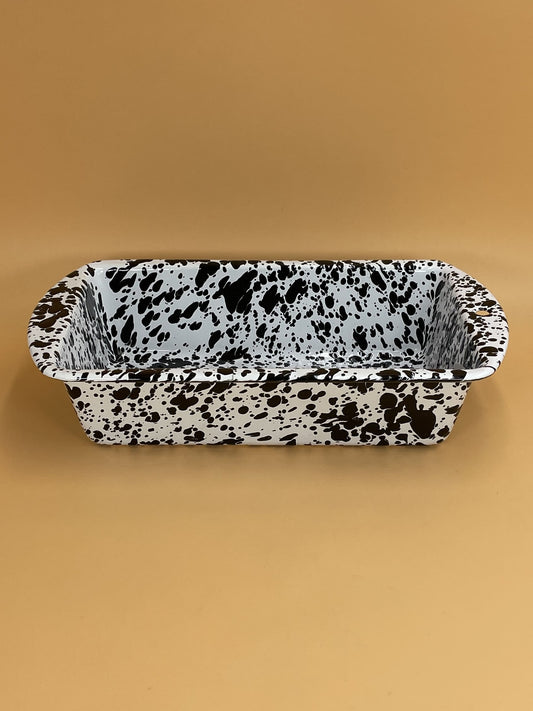 Enamelware Loaf Pan | Black Splatter