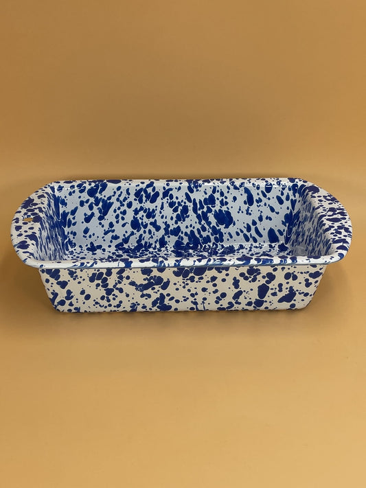 Enamelware Loaf Pan | Blue Splatter